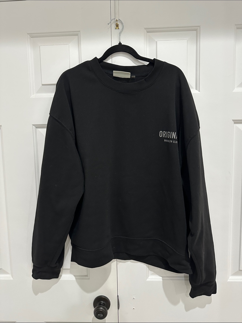 Brooklyn Cloth Black Crewneck with 'Original' Chest Logo